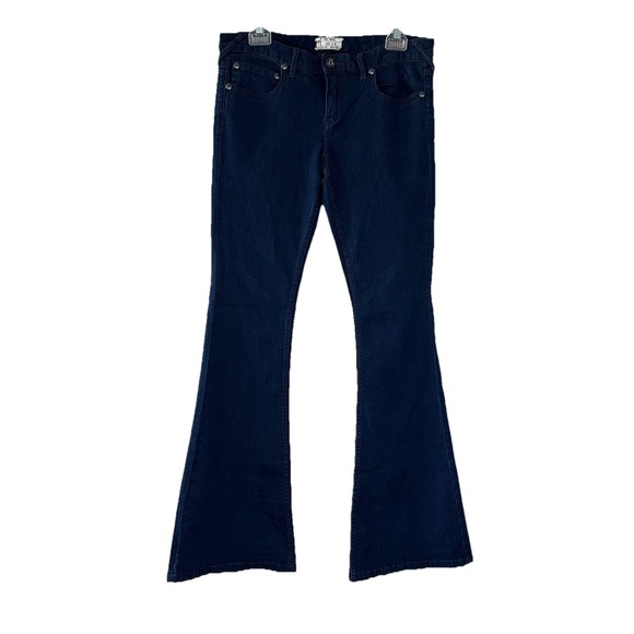 Free People Women's Low Rise Flare Bellbottoms Jeans in Dark Wash Indigo Size 30 - Picture 1 of 12